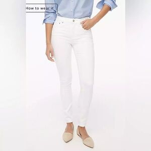 J.CREW 9" Mid-Rise Skinny Signature Stretch 28 White Jeans NWT B49